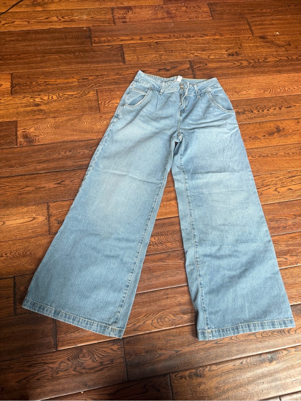 Forever 21 Light Blue Wide-Leg Jeans